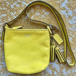 Yellow Coach crossbody bag